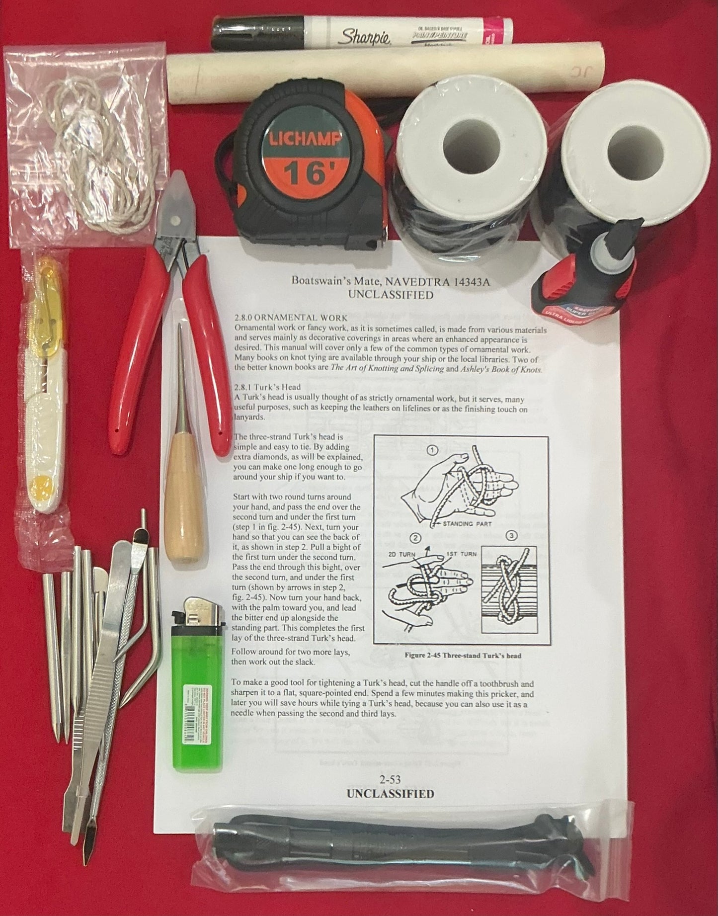 A Boatswain's Mate Lanyard Making Kit