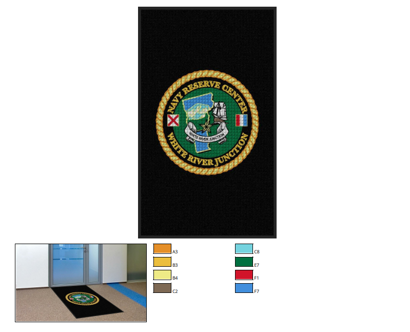 Custom logo mat 6'4" x6'4"