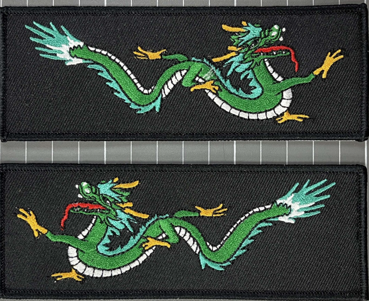 Thin Green Body Blue Back Dragon Liberty Cuff Set