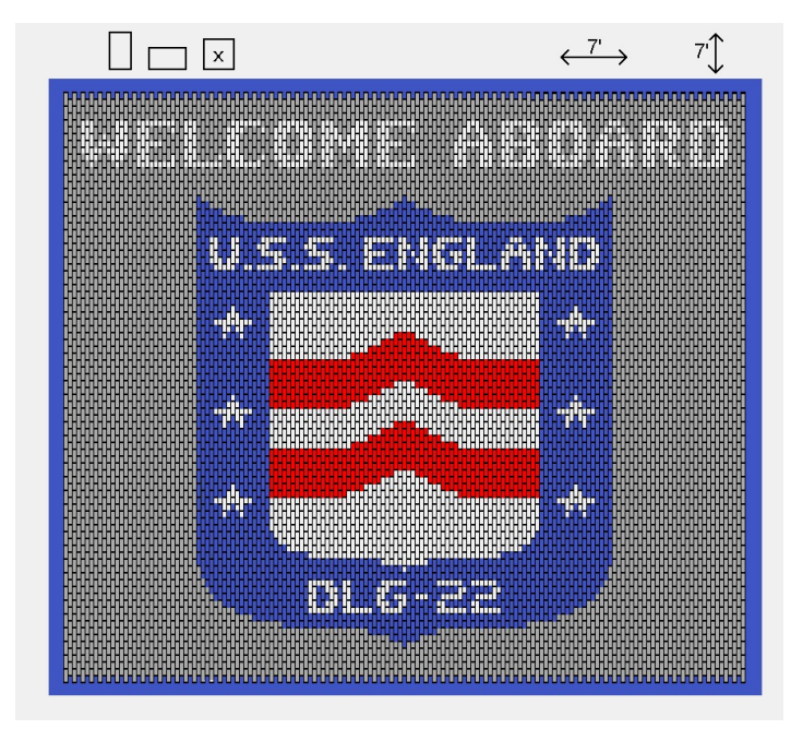 7x7 Vinyl link mat USS England