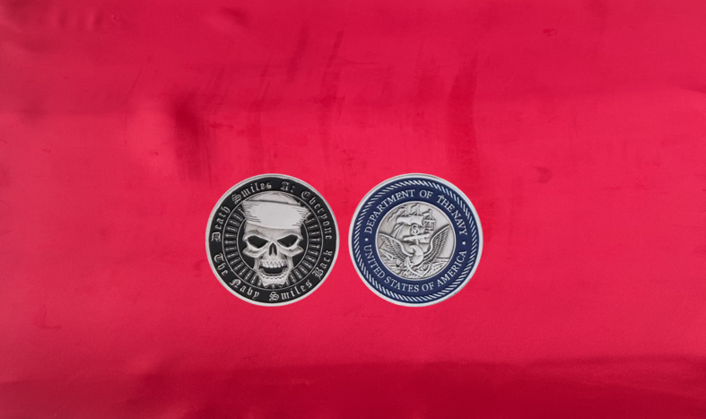 Navy Skull Coin