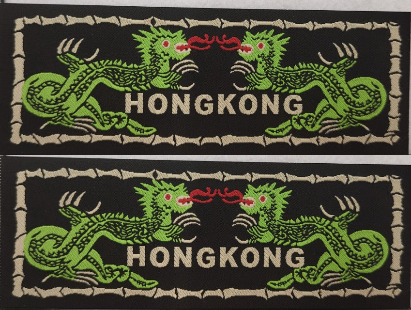 Silk Green Dragon Hong Kong Liberty Cuff Set