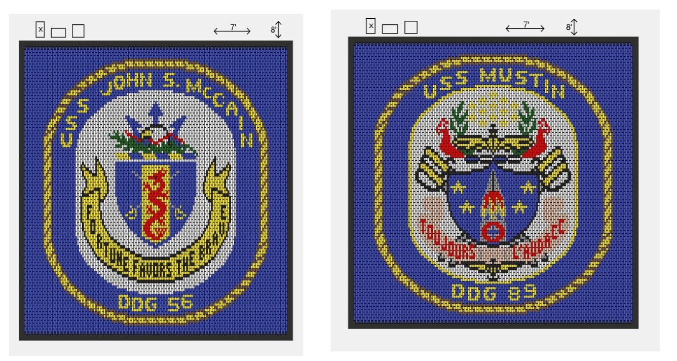7x8 Vinyl link mats USS McCain USS Mustin