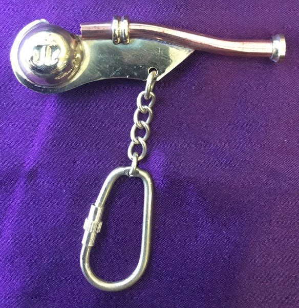 BRASS AND COPPER BOS'N CALL KEYCHAIN