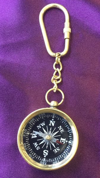 BRASS COMPASS KEYCHAIN