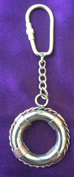 BRASS AND COPPER LIFERING KEYCHAIN
