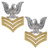 Navy Metal Coat Epaulet Device: E6 Petty Officer