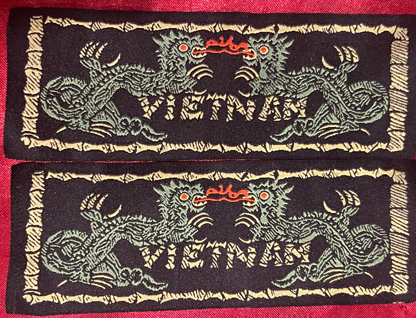 SILK VIETNAM DRAGONS LIBERTY CUFF SET