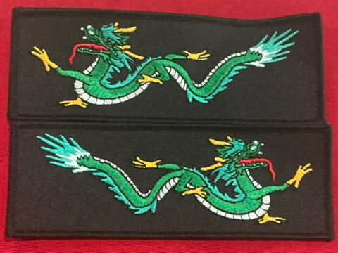 Thin Green Body Blue Back Dragon Liberty Cuff Set