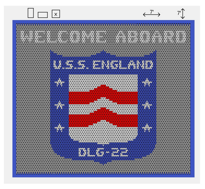 7x7 Vinyl link mat USS England