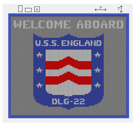7x7 Vinyl link mat USS England