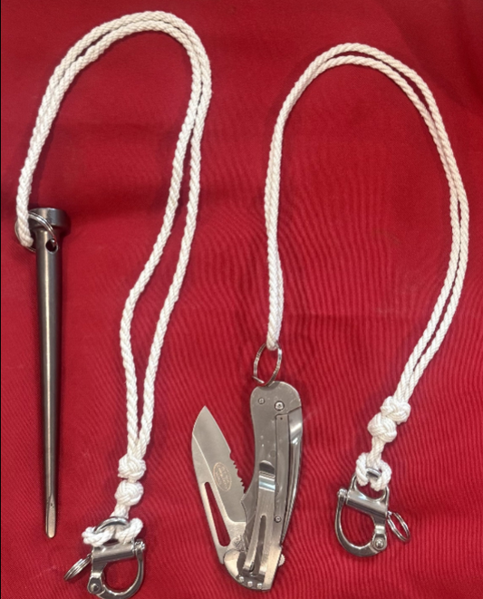White Cotton Knife / Marlinespike Lanyard USN/USCG