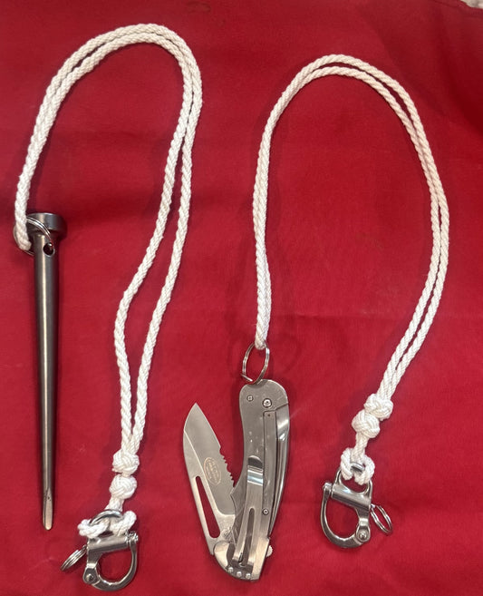 White Cotton Knife / Marlinespike Lanyard USN/USCG