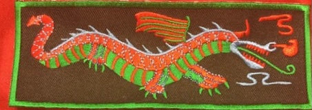 GREEN BODY RED BACK RED & GREEN WING DRAGON LIBERTY CUFF single