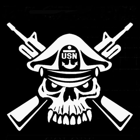 U.S. Navy Chief Skull Vinyl Sticker