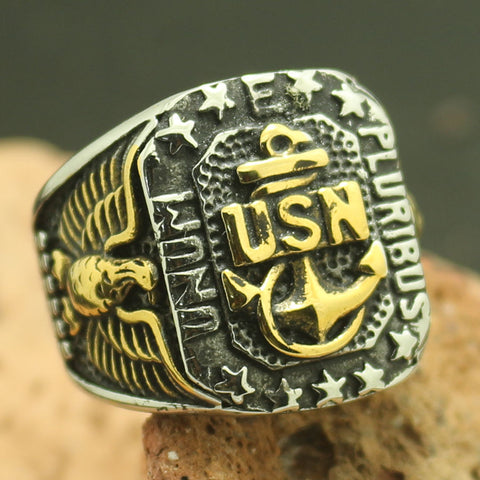 Chiefs Stainless Steel USN Ring